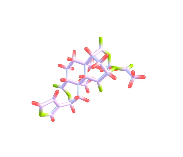 白で隔離される a salvinorin 分子 — ストック写真