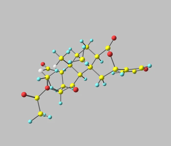 Salvinorin 分子上灰色孤立 — 图库照片