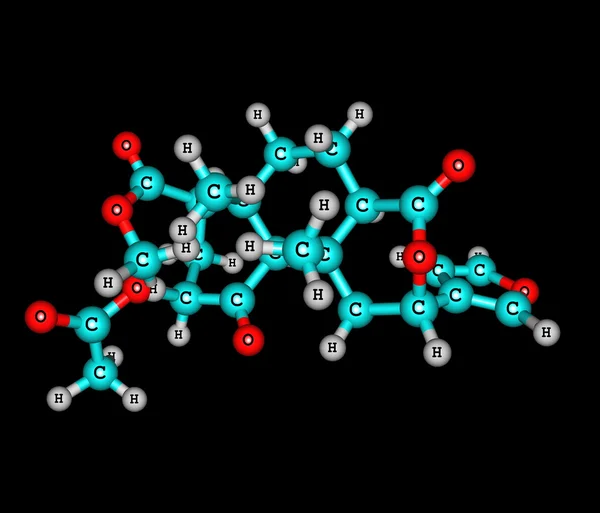 黒に分離された a salvinorin 分子 — ストック写真