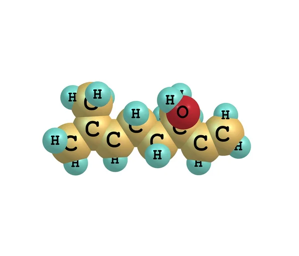 Linalool molekülü üzerinde beyaz izole — Stok fotoğraf
