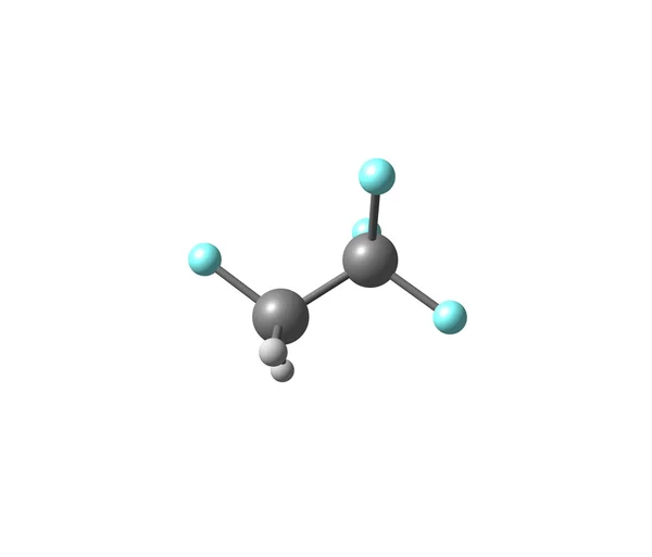 Molécule de tétrafluoroéthane isolée sur blanc — Photo