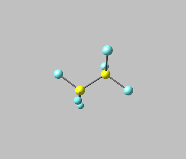 Tetrafluoroethane molecule isolated on grey — Stock Photo, Image