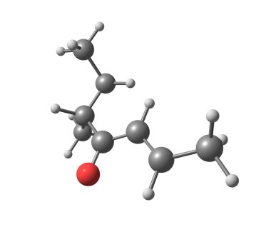 Filbertone molekül üzerinde beyaz izole
