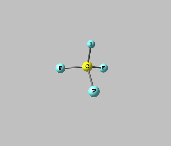 Fluoroform molecule isolated on grey
