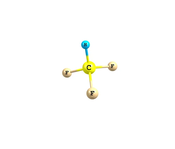 Molecola di fluoroformio isolata su bianco — Foto Stock