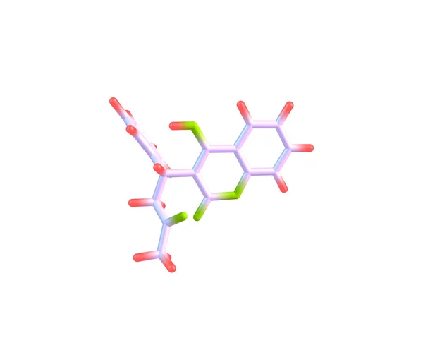 Warfarin-Molekül auf Weiß isoliert — Stockfoto