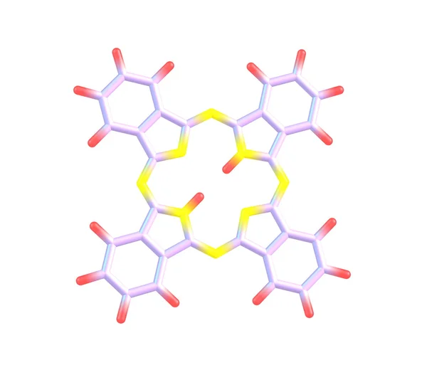 Molekula glykoproteinu ftalocyaninu izolované na bílém — Stock fotografie