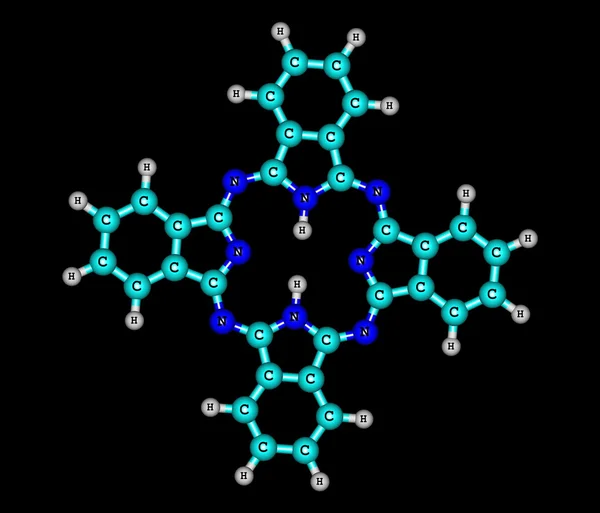 Phthalocyanine glycoprotein molecule isolated on black — Stock Photo, Image