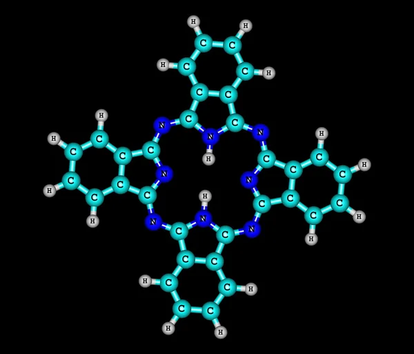 Ftalocyanine glycoproteïne molecuul geïsoleerd op zwart — Stockfoto