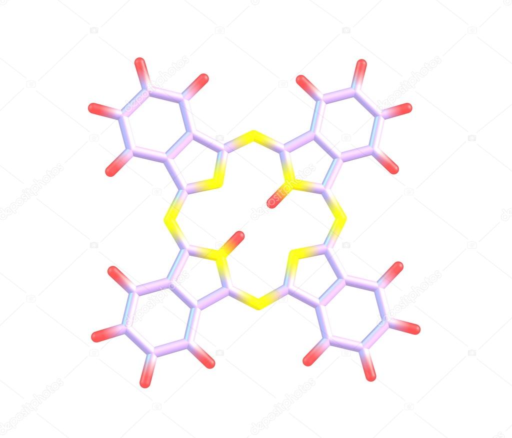 Phthalocyanine glycoprotein molecule isolated on white