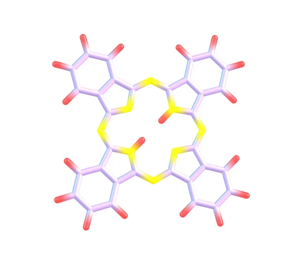 Molécula de glicoproteína de ftalocianina isolada em branco — Fotografia de Stock