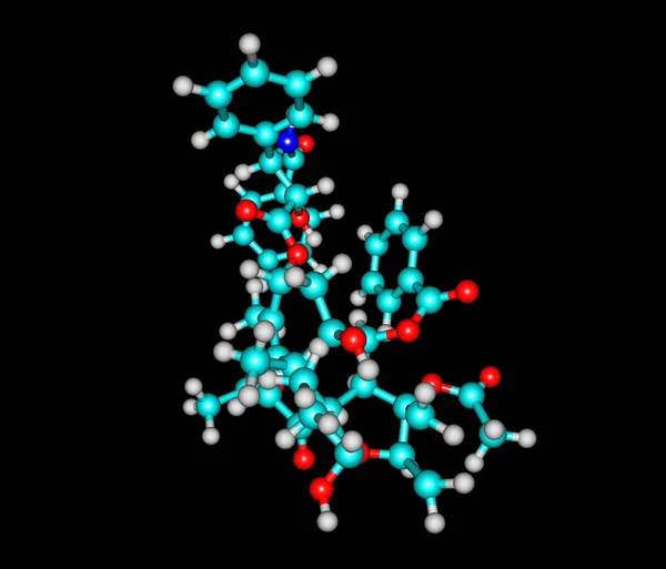 Paclitaxel molecola isolata su nero — Foto Stock