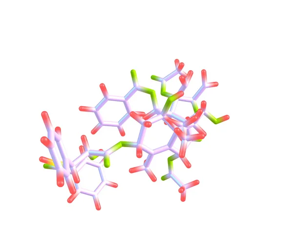 Paclitaxel molecola isolata su bianco — Foto Stock