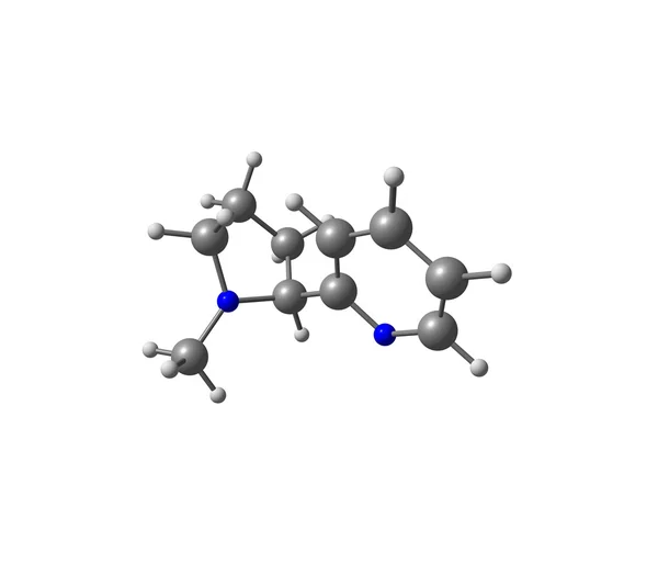 Molekula nikotinu izolované na bílém — Stock fotografie