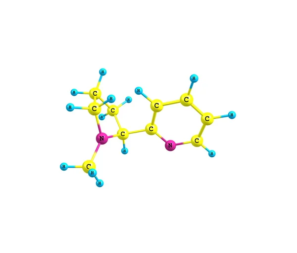 Nicotine molecuul geïsoleerd op wit — Stockfoto