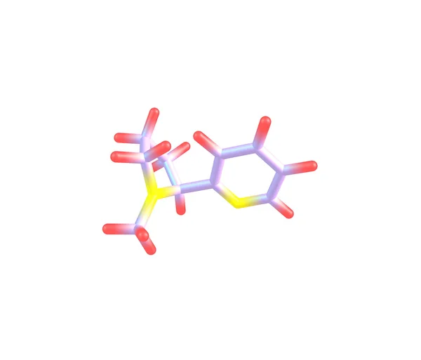 Молекула никотина выделена на белом — стоковое фото
