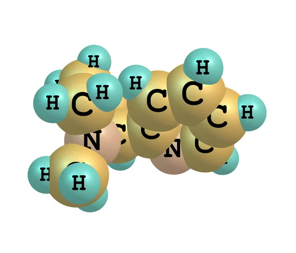 Molekula nikotinu izolované na bílém — Stock fotografie