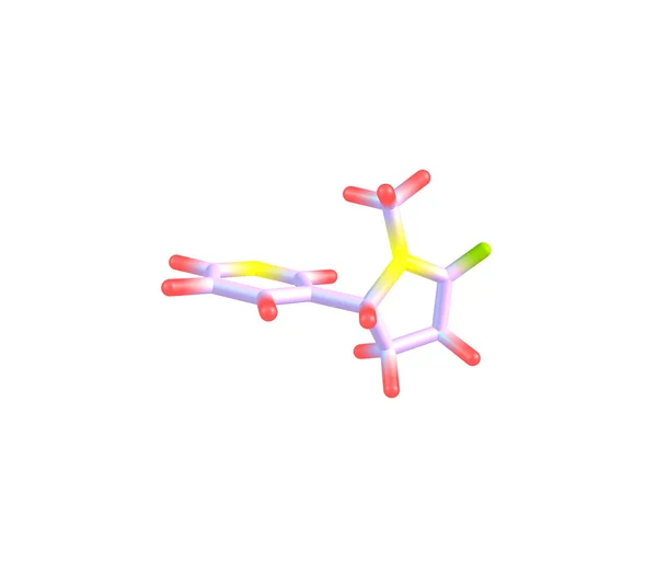 Beyaz izole kotinin molekül — Stok fotoğraf