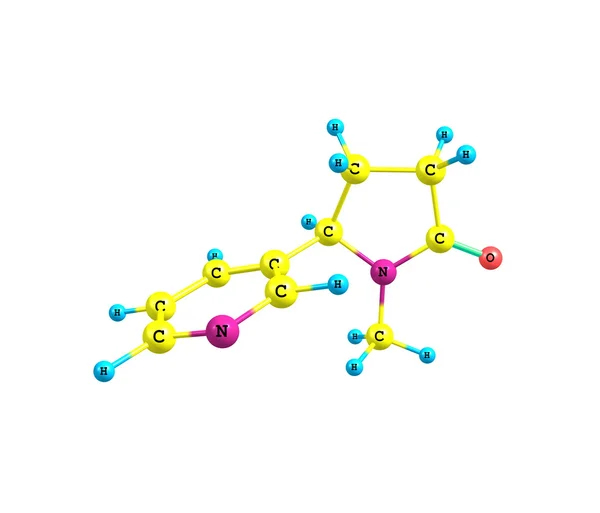 Molécula de cotinina aislada en blanco — Foto de Stock