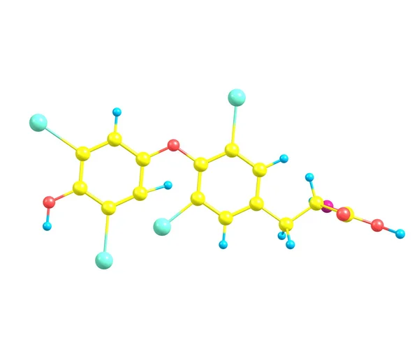 Tyroxin molekyl isolerad på vit — Stockfoto