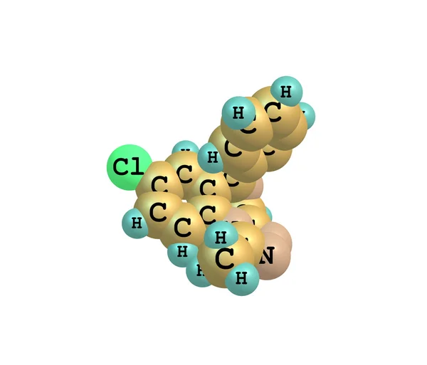 Alprazolam molecuul geïsoleerd op wit — Stockfoto