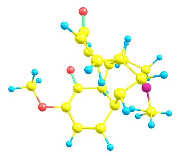 Oxycodon molecuul geïsoleerd op wit — Stockfoto