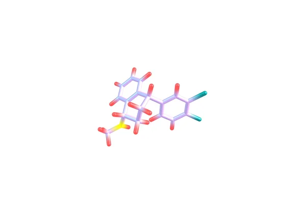 Molécule de sertraline isolée sur blanc — Photo