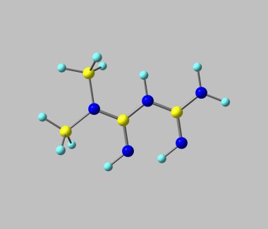 Gri izole Metformin molekül