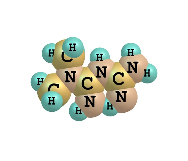 Metformin molekül üzerinde beyaz izole — Stok fotoğraf