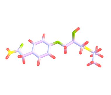 Atenolol molekül üzerinde beyaz izole