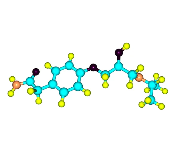 Atenolol molekyl isolerad på vit — Stockfoto