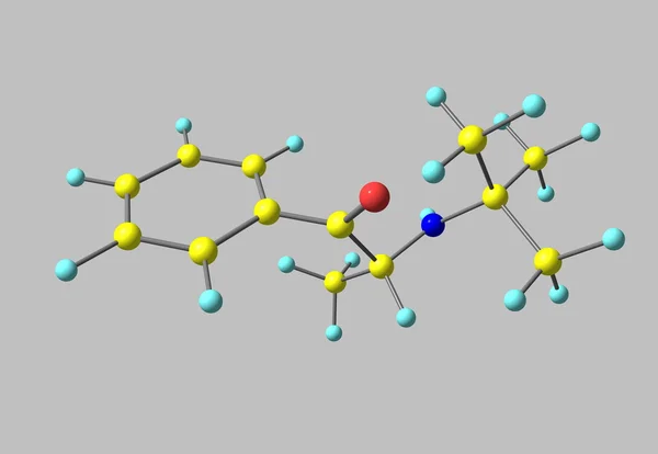 グレーに分離されたブプロピオン分子 — ストック写真