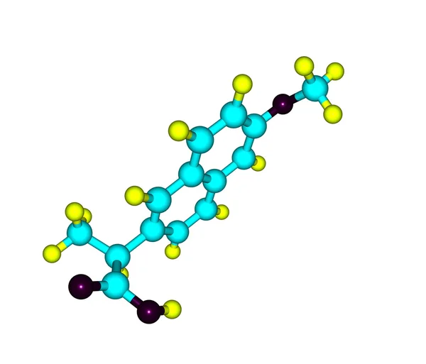 Молекула напроксена изолирована на белом — стоковое фото