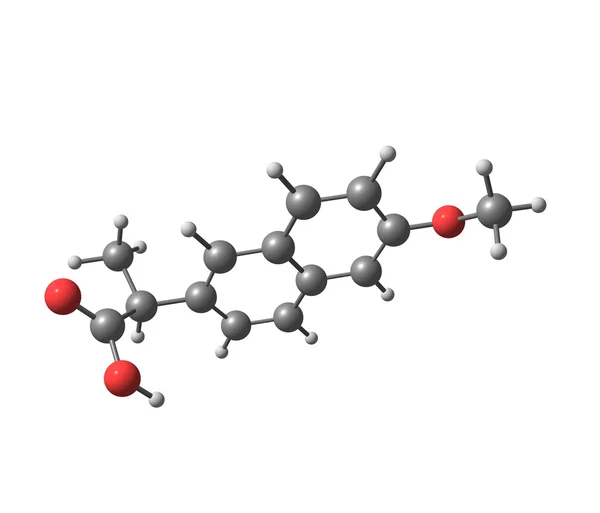 Molécula de naproxeno aislada en blanco — Foto de Stock