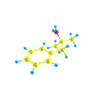 Phentermine molecule isolated on white clipart