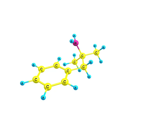 Phentermine molécule isolée sur blanc — Photo