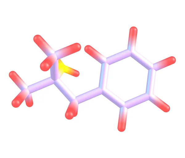 Молекула фентермина выделена на белом — стоковое фото