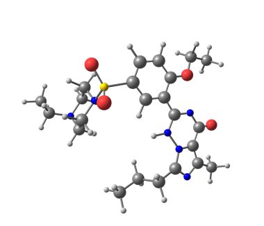 Vardenafil molecule isolated on white clipart