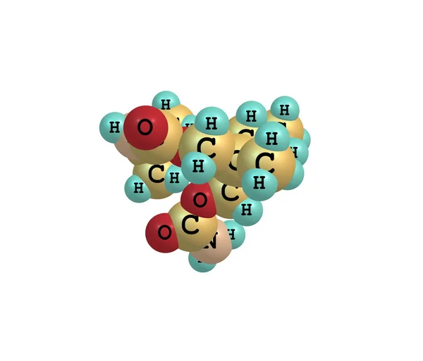 Molécula de carisoprodol isolada sobre branco — Fotografia de Stock