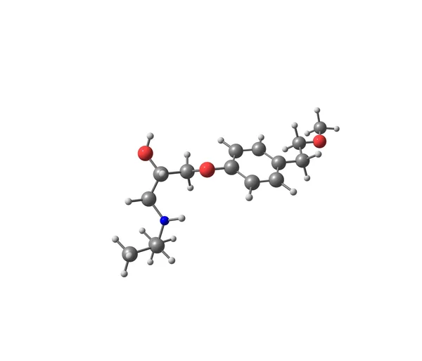 Metoprolol-Molekül auf Weiß isoliert — Stockfoto