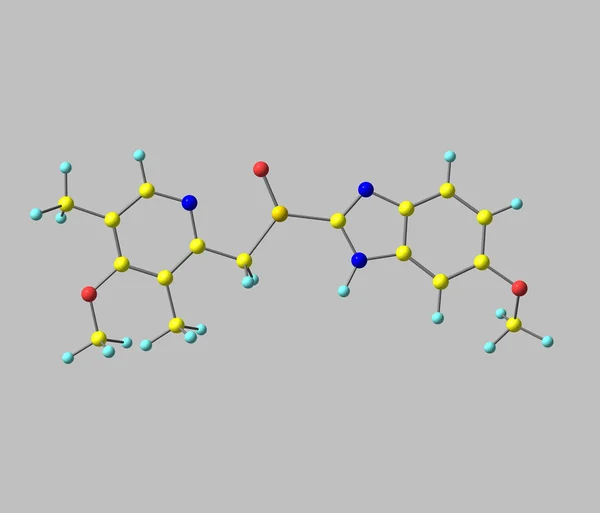 Esomeprazol molecuul geïsoleerd op grijs — Stockfoto