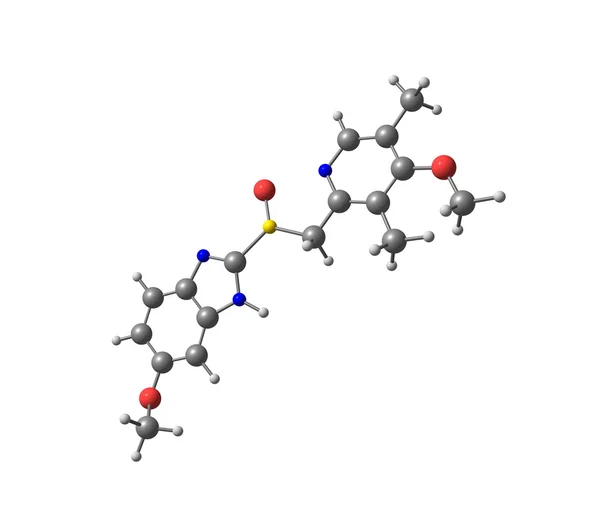 Molécula de esomeprazol aislada en blanco — Foto de Stock