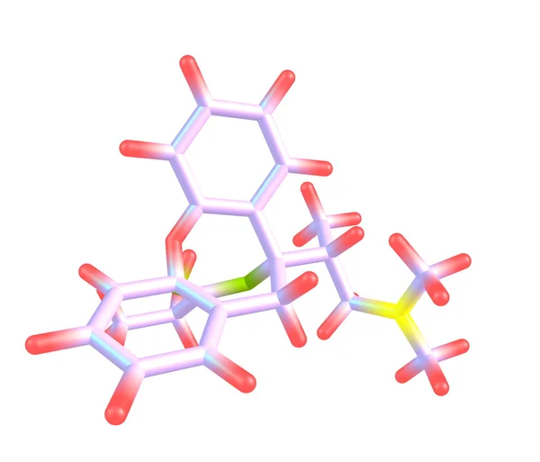 Dextropropoxyphene molecule isolated on white — Stock Photo, Image