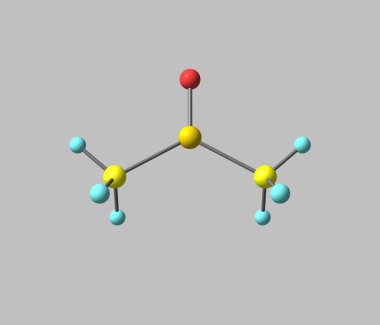 Dimethyl sulfoxide molecule isolated on grey clipart
