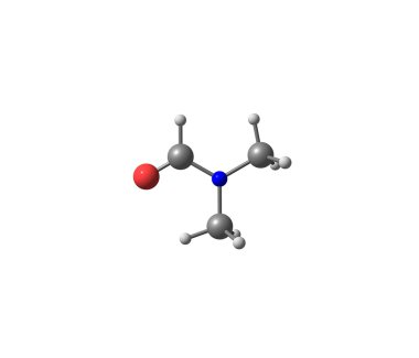 Dimethylformamide molekül üzerinde beyaz izole