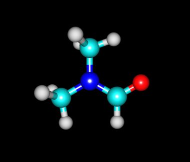 Siyah izole Dimethylformamide molekül