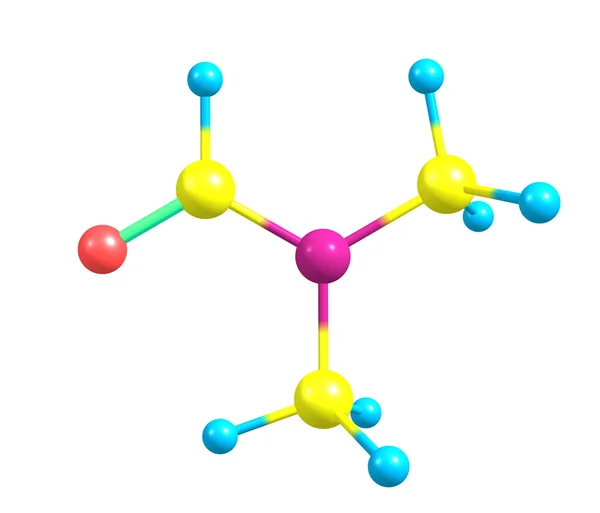 二甲基甲酰胺分子上白色孤立 — 图库照片