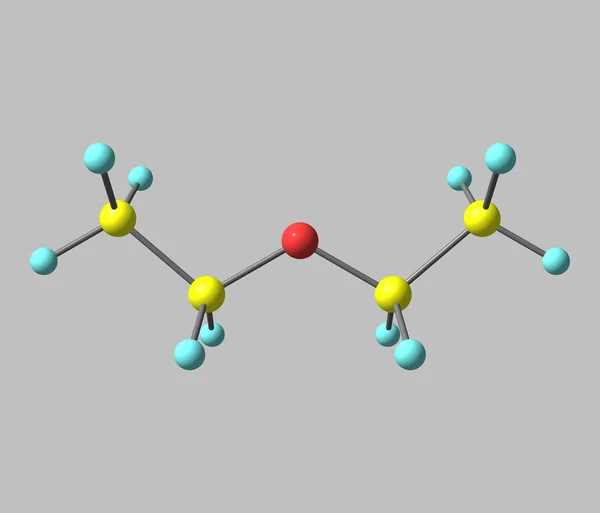 二乙基醚分子上灰色孤立 — 图库照片