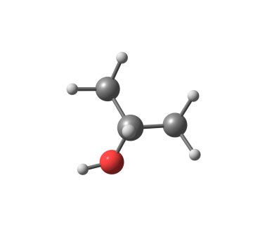 Isopropanol molekül üzerinde beyaz izole