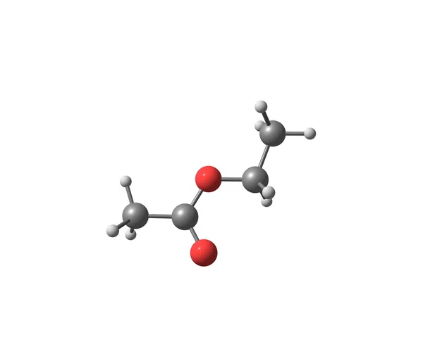 Ethylacetat-Molekül auf Weiß isoliert — Stockfoto